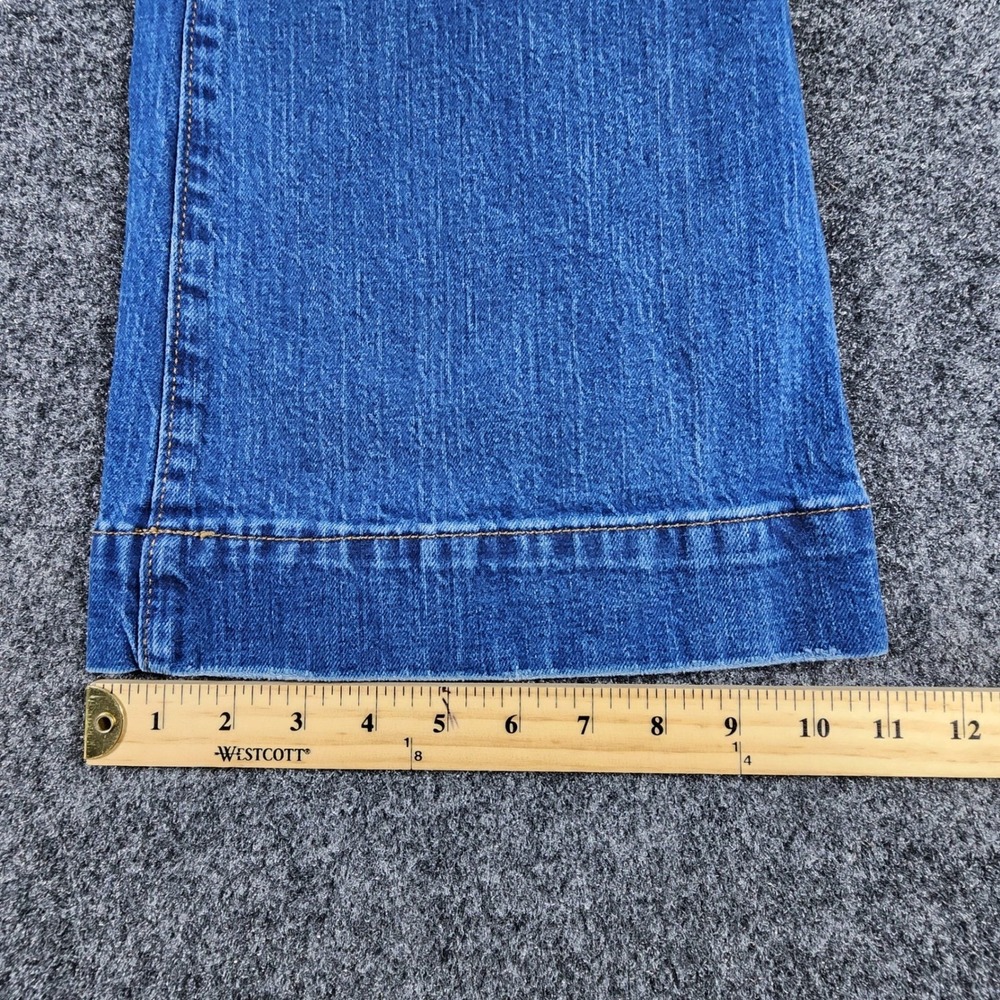 Wrangler Retro Green Jean Womens 32x34 Blue High Rise Flare Leg Denim Jeans - Picture 10 of 11